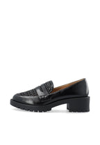Pearl Penny Loafer Weaved Faux Leather Black