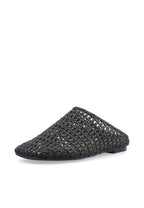 Nera Mule Weaved Faux Leather Sandal Black