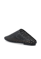 Nera Mule Weaved Faux Leather Sandal Black