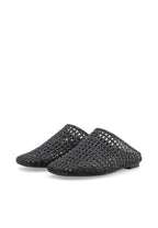 Nera Mule Weaved Faux Leather Sandal Black