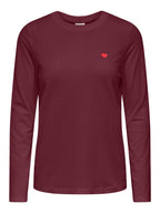 JDY Pisa L/S Print Top Noos Windsor Wine