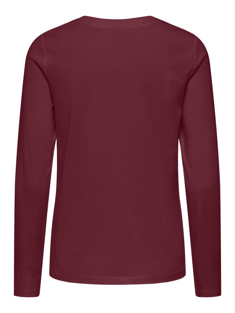 JDY Pisa L/S Print Top Noos Windsor Wine
