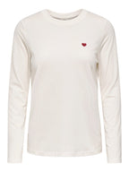 JDY Pisa L/S Print Top Noos Cloud Dancer