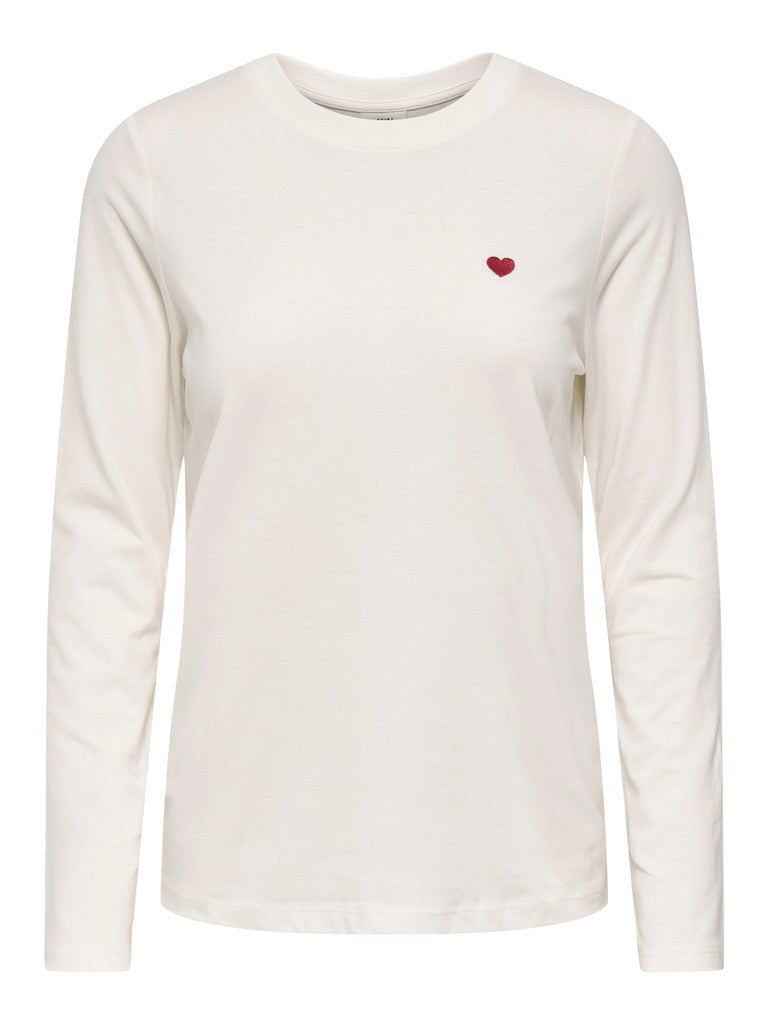 JDY Pisa L/S Print Top Noos Cloud Dancer