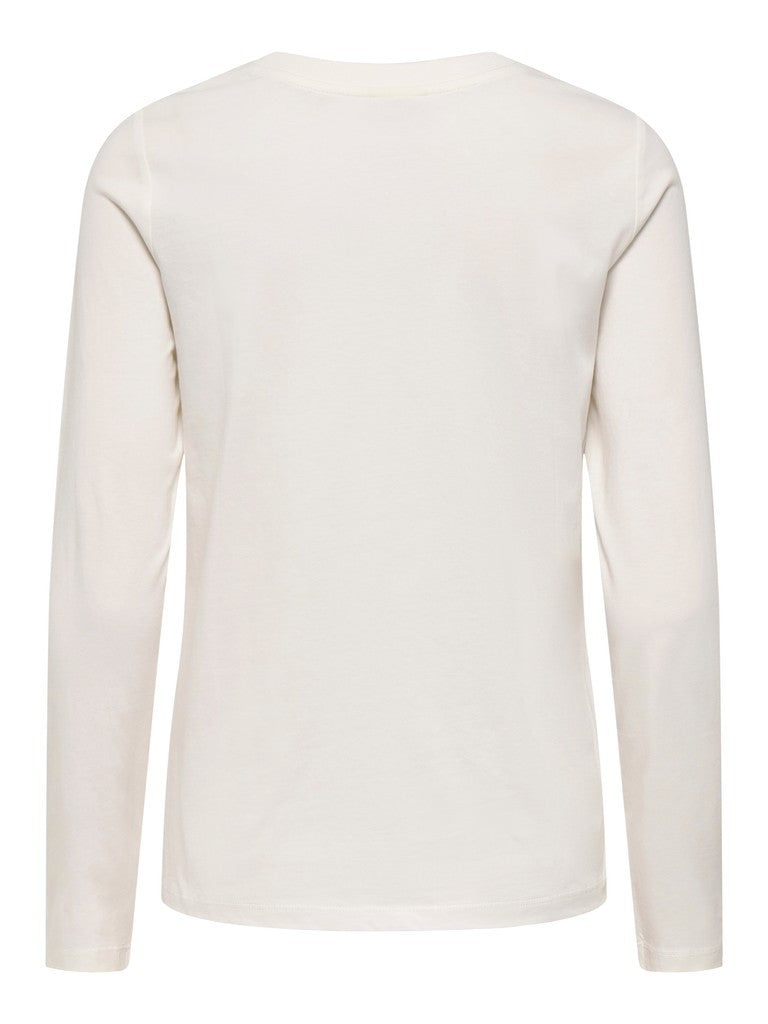 JDY Pisa L/S Print Top Noos Cloud Dancer