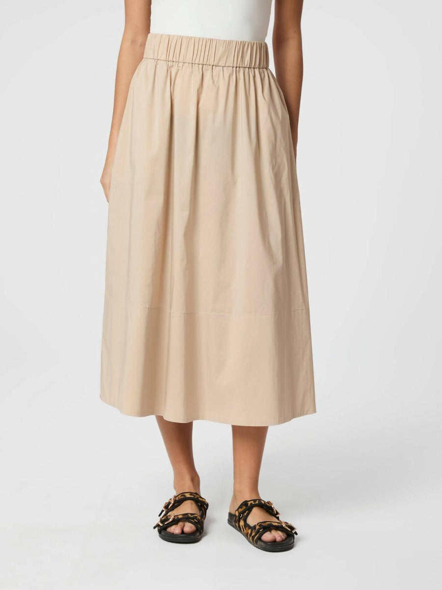 Yara Poplin Skirt Dark Sand