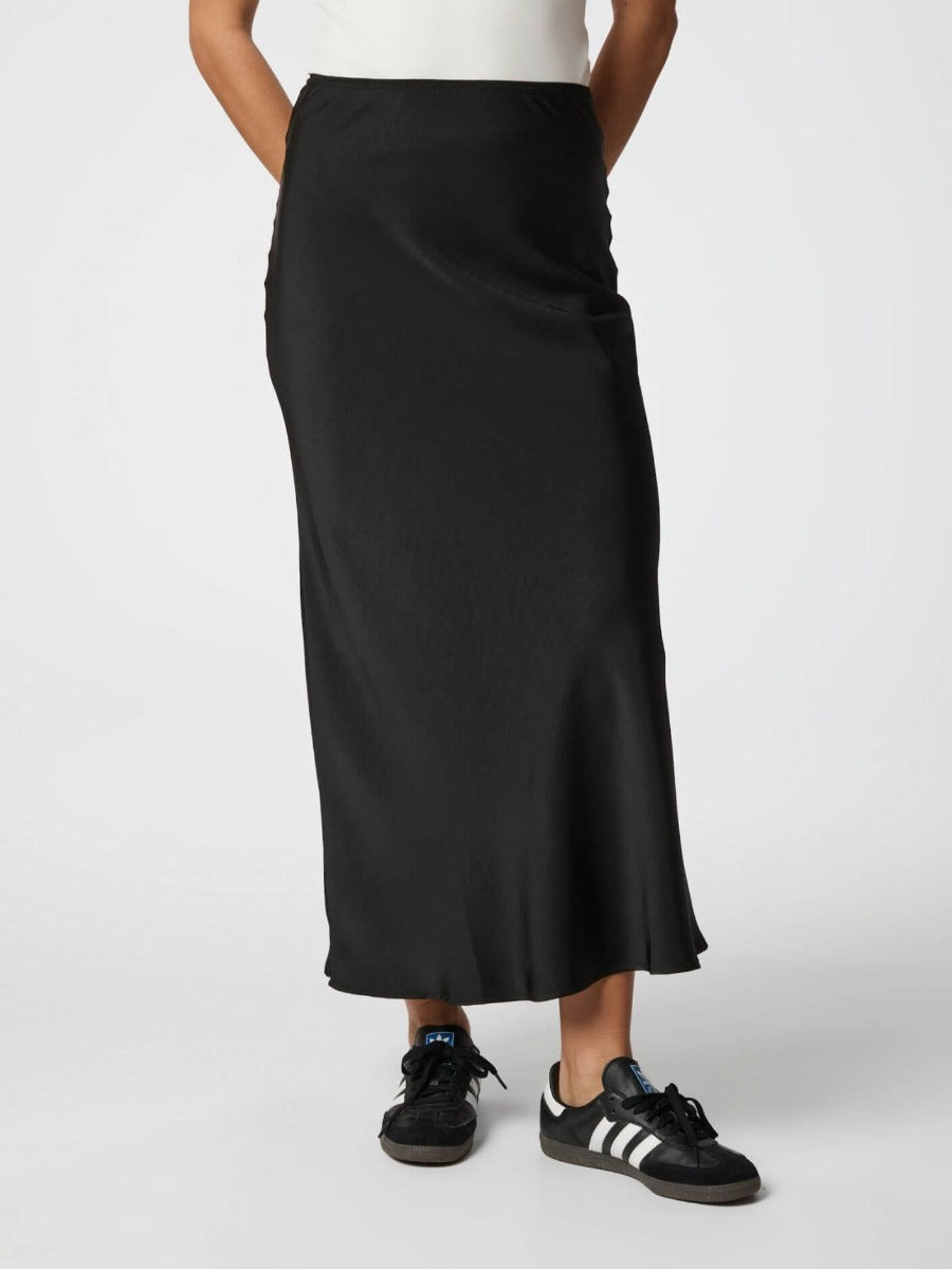 Vicky Heavy Sateen Skirt Black