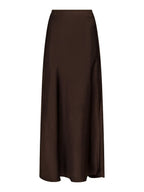 Vicky Heavy Sateen Skirt Dark Brown