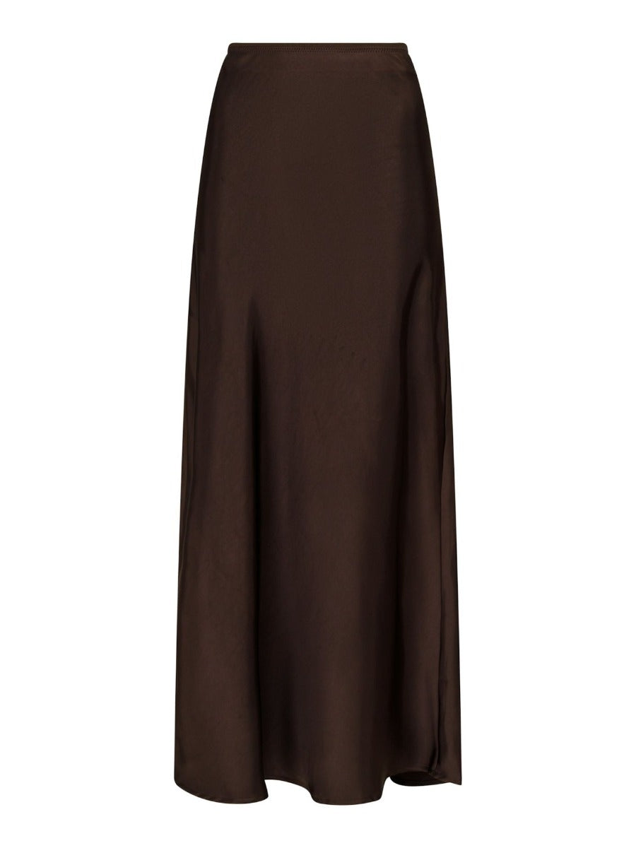 Vicky Heavy Sateen Skirt Dark Brown