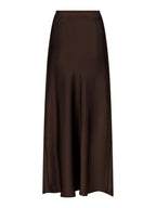 Vicky Heavy Sateen Skirt Dark Brown