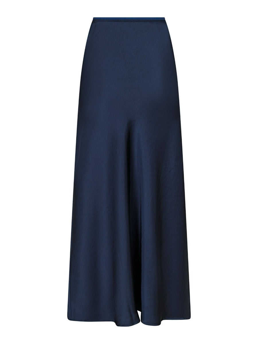 Vicky Heavy Sateen Skirt Midnight Blue