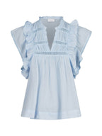 Jayla S Voile Top-LIGHT BLUE