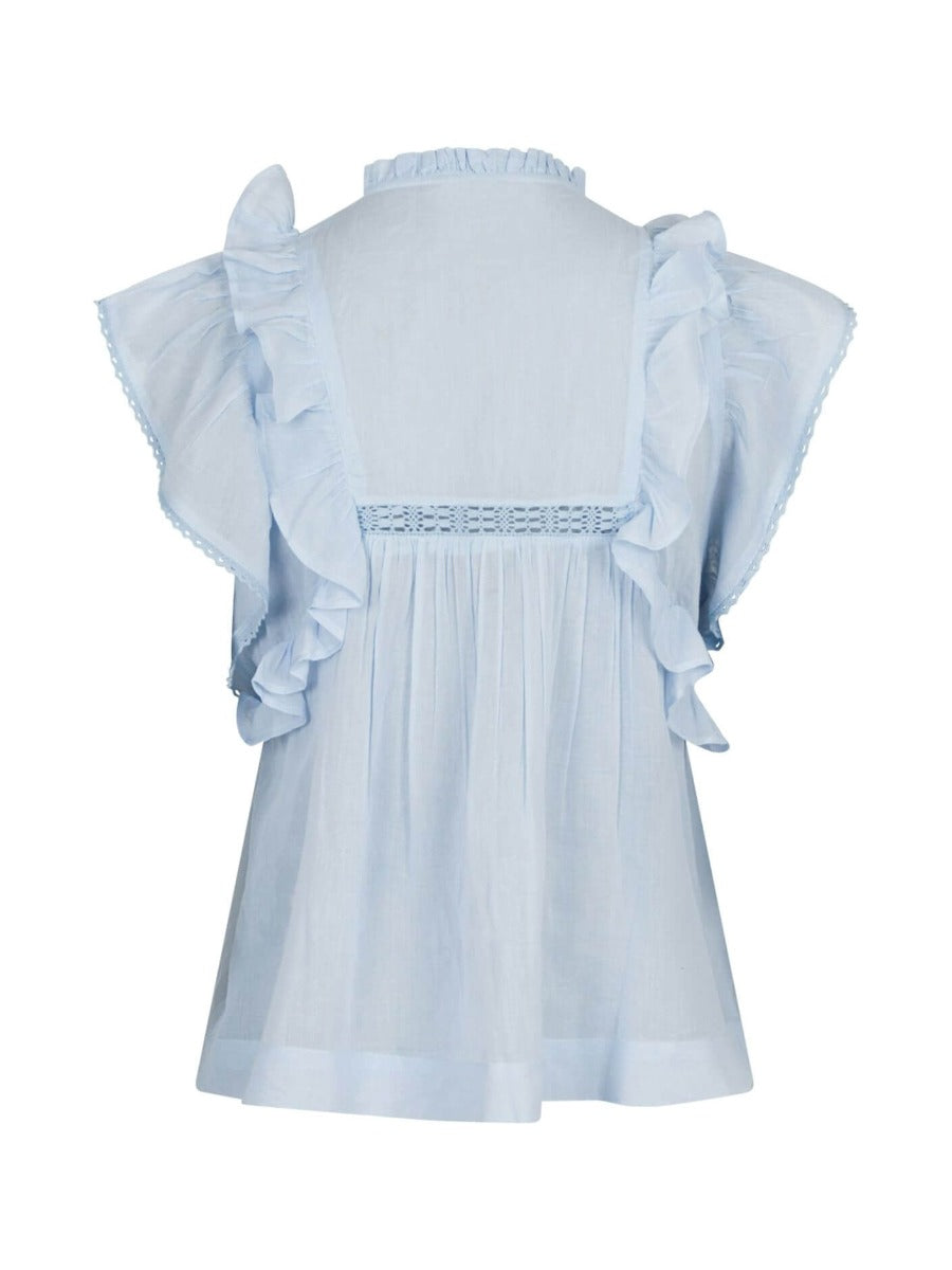 Jayla S Voile Top-LIGHT BLUE