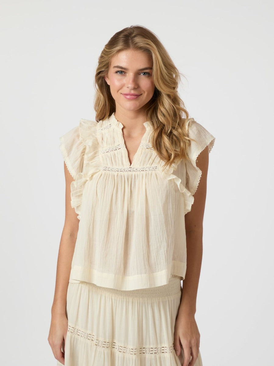 Jayla S Voile Top Butter Yellow