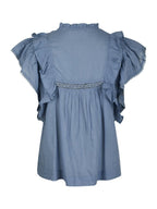 Jayla S Voile Top Smoke Blue