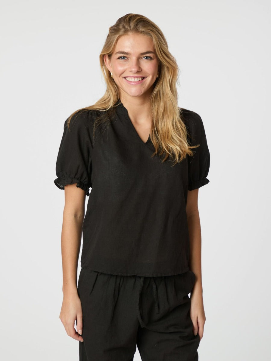 Odesa Linen Blouse Black