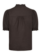 Odesa Linen Blouse Dark Brown