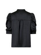 Roella Heavy Sateen Blouse-BLACK