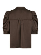 Roella Heavy Sateen Blouse Dark Brown