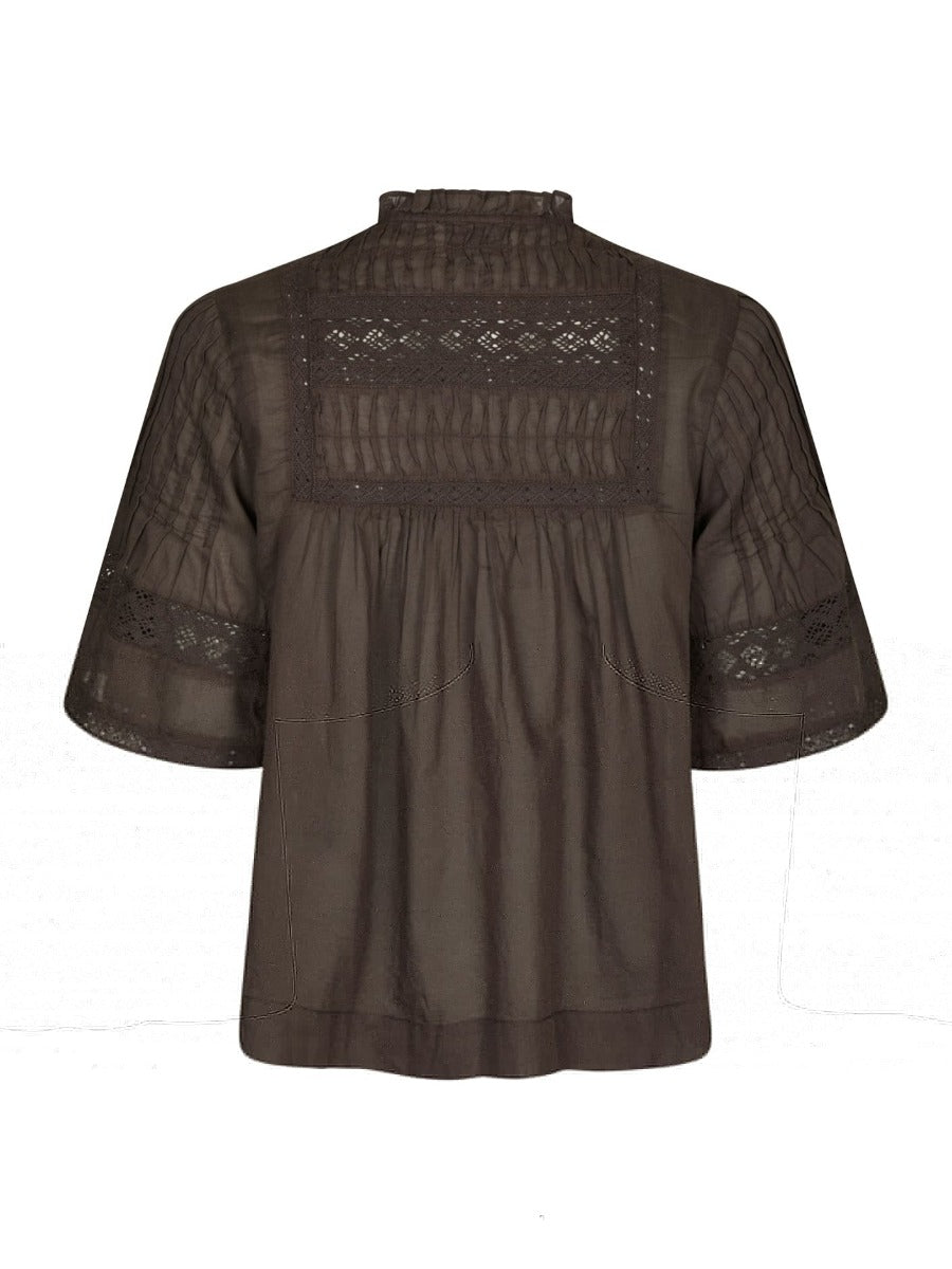 Siama S Voile Blouse Dark Brown