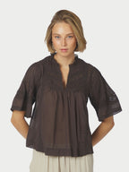Siama S Voile Blouse Dark Brown