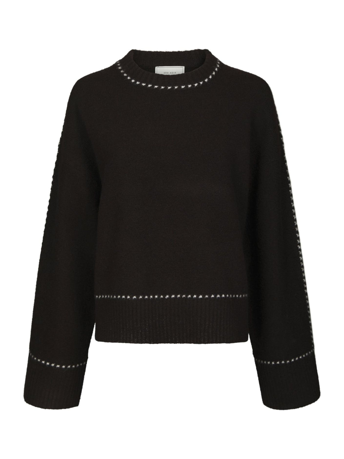 Neo Noir Roeme Knit Stitch Blouse Dark Brown