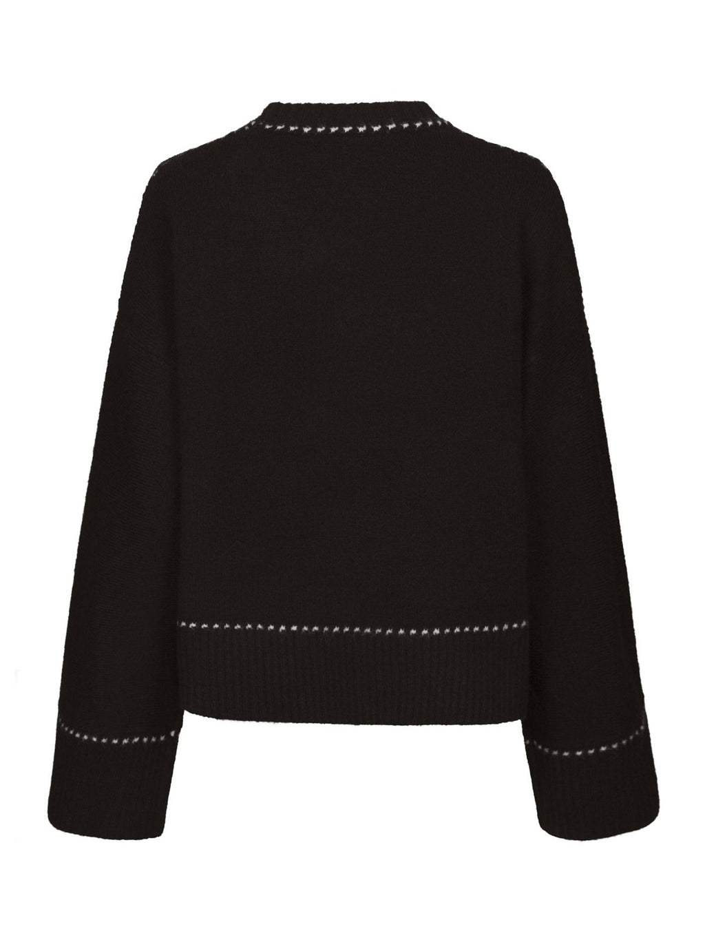 Neo Noir Roeme Knit Stitch Blouse Dark Brown