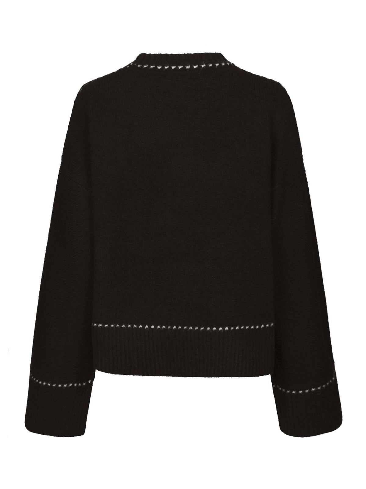 Neo Noir Roeme Knit Stitch Blouse Dark Brown