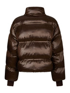 Rhea Shiny Puffer Jacket Dark Brown
