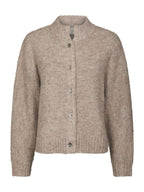 Neo Noir Taura Fluffy Knit Cardigan Beige