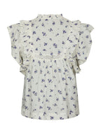 Jayla Small Blossom Top White Blue