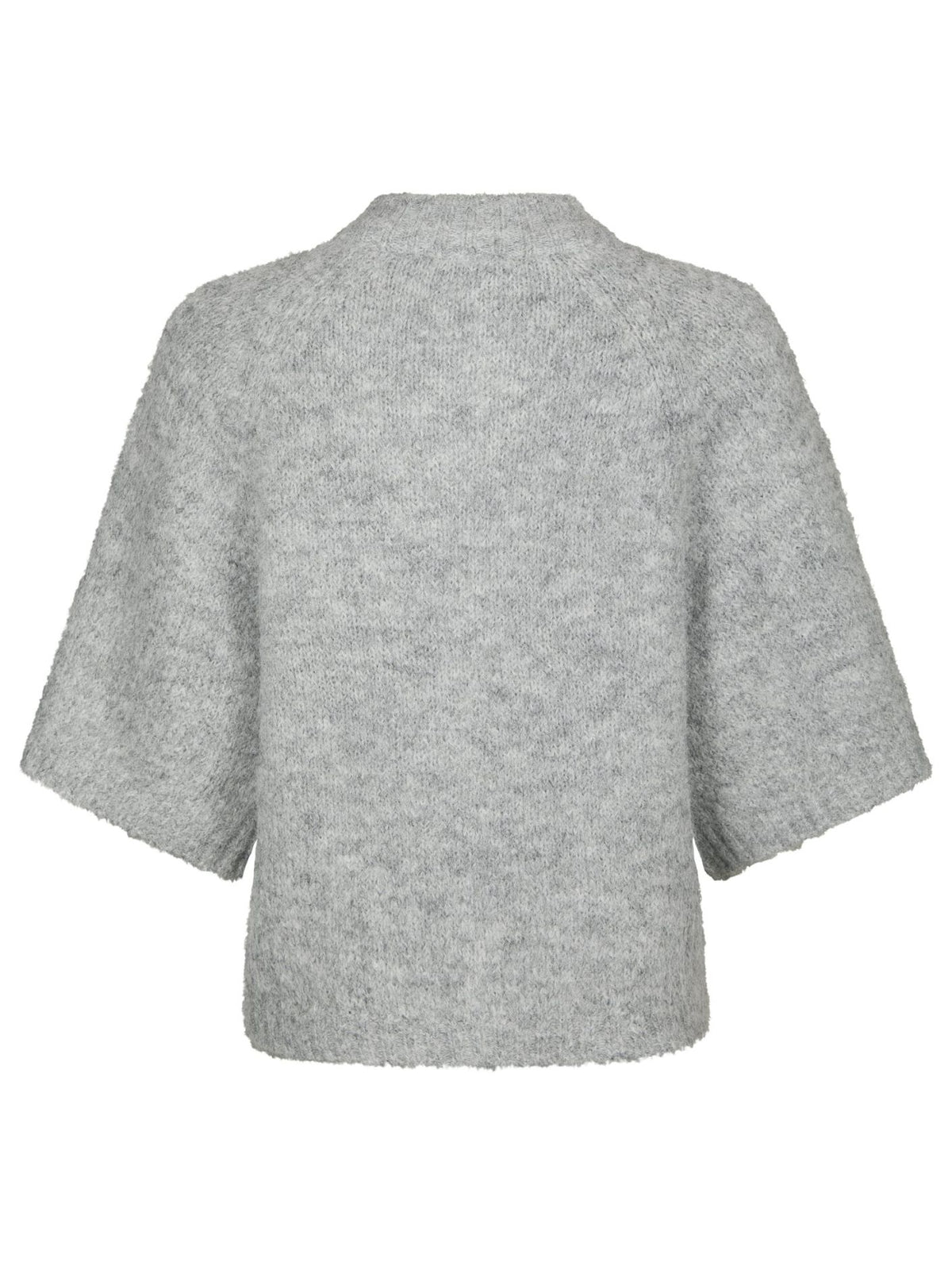 Neo Noir Benuta Fluffy Knit Cardigan Grey Melange