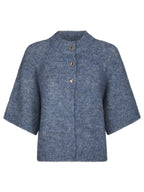 Neo Noir Benuta Fluffy Knit Cardigan Smoke Blue