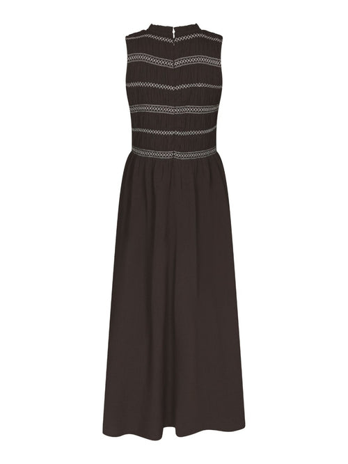 Atika Deco Smock Dress Dark Brown