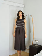 Atika Deco Smock Dress Dark Brown