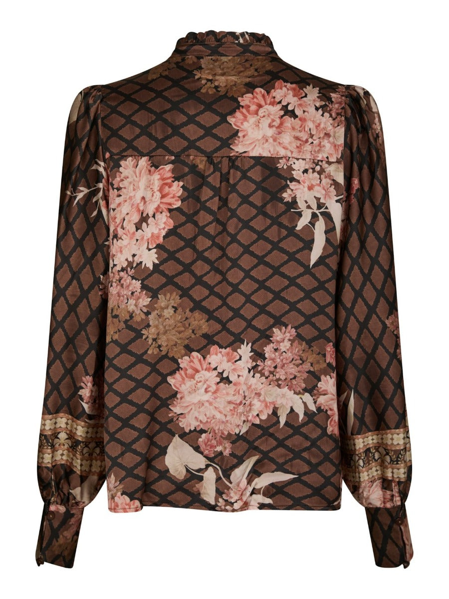 Massima Botanical Border Blouse Black