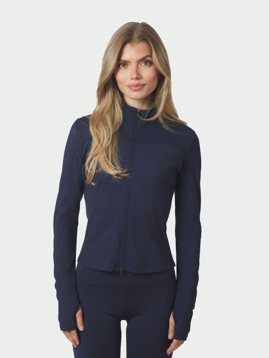 Nolana Zip Blouse Navy