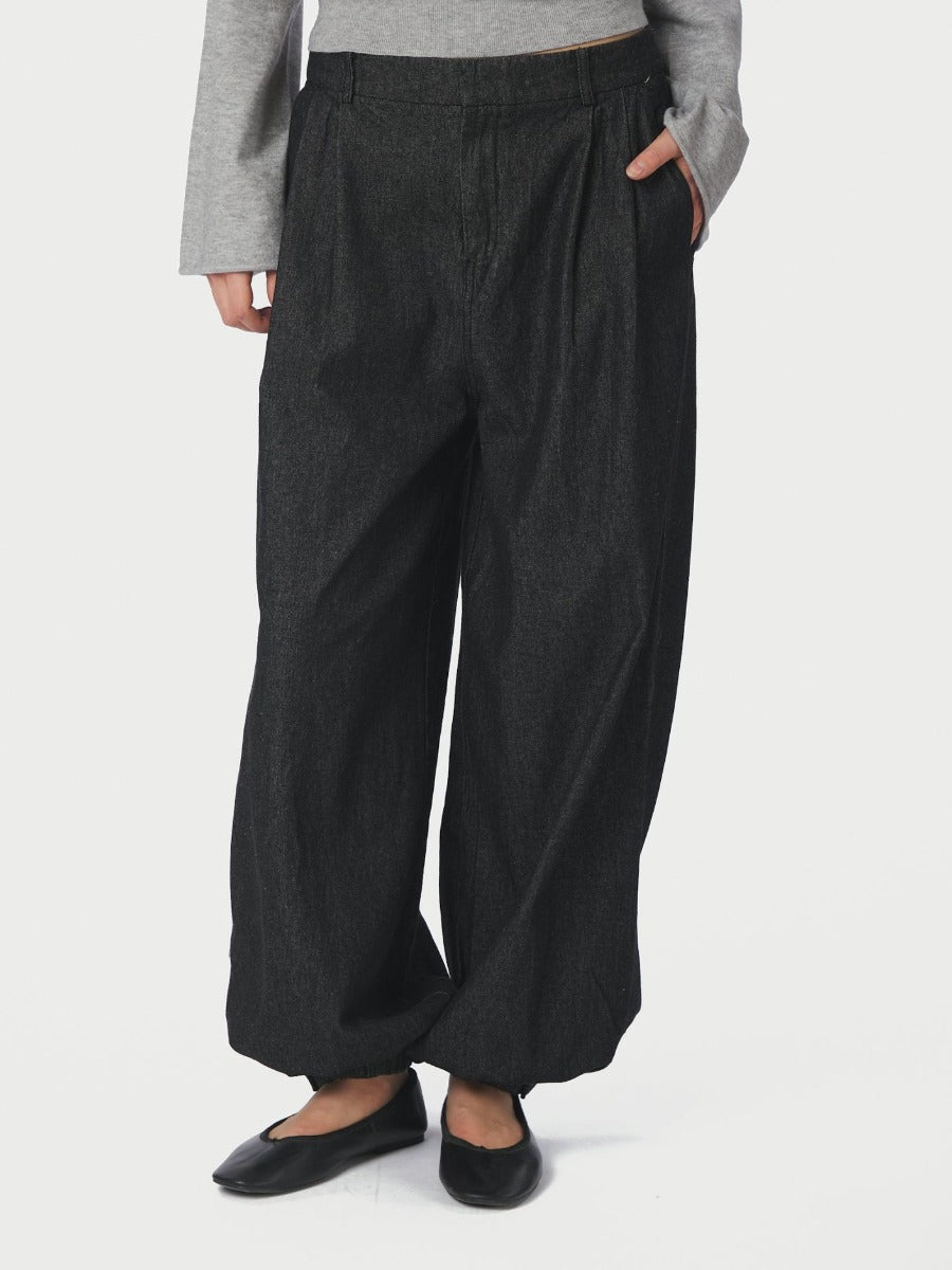 Fayla Denim Balloon Pants Black