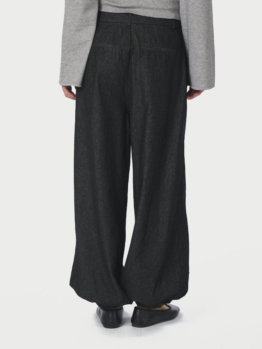 Fayla Denim Balloon Pants Black