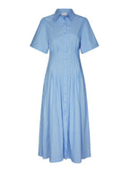 Baia Stripe Poplin Dress Light Blue