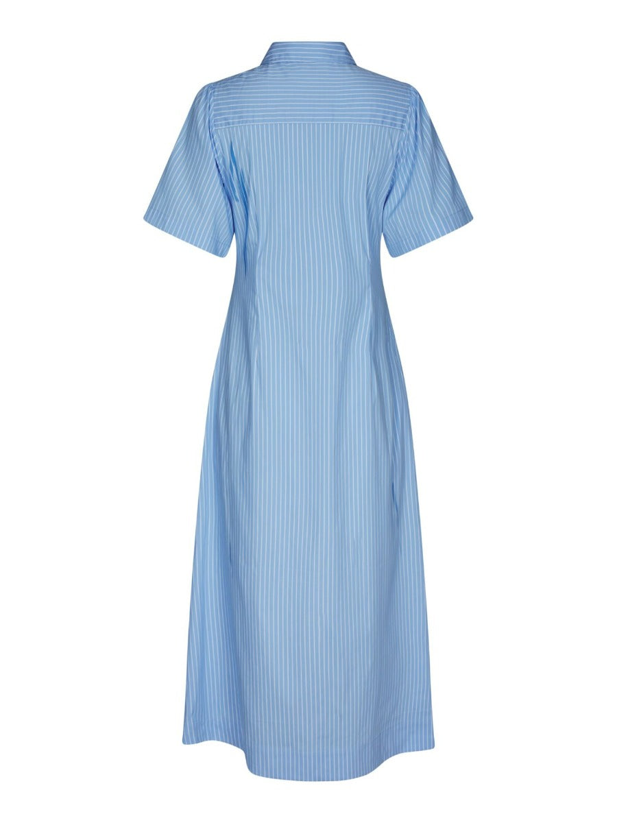 Baia Stripe Poplin Dress Light Blue