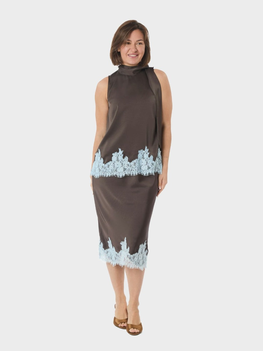 Lorenz Lace Top Dark Brown