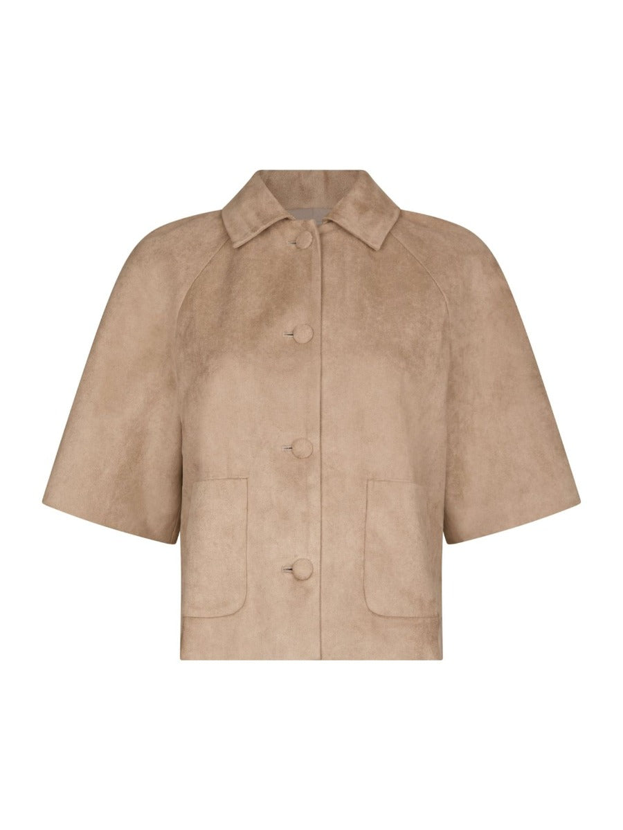 Editta Faux Suede Jacket Sand