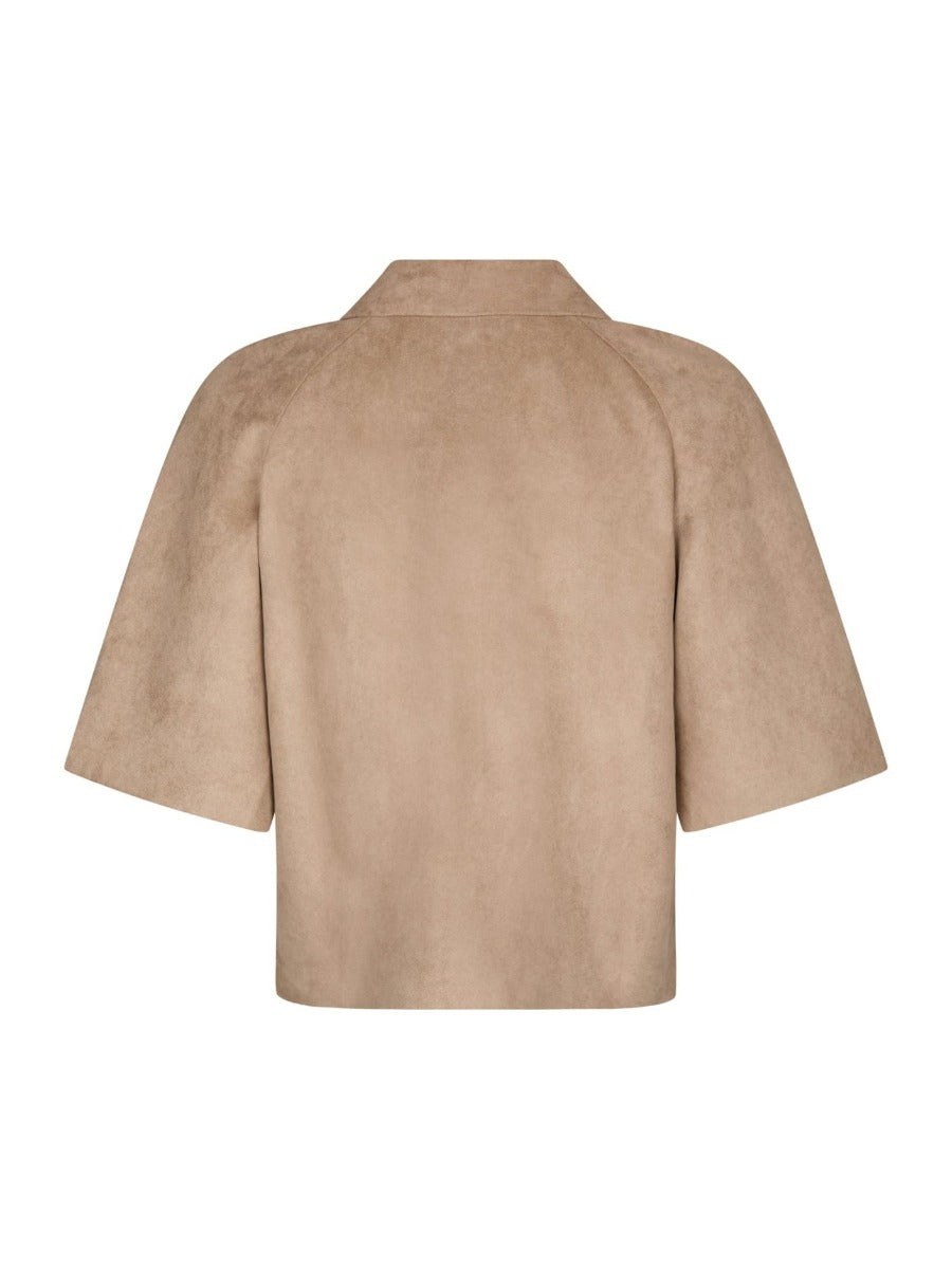 Editta Faux Suede Jacket Sand