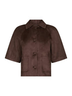 Editta Faux Suede Jacket Dark Brown