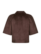 Editta Faux Suede Jacket Dark Brown