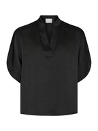 Neo Noir Anelle Heavy Sateen Blouse Black
