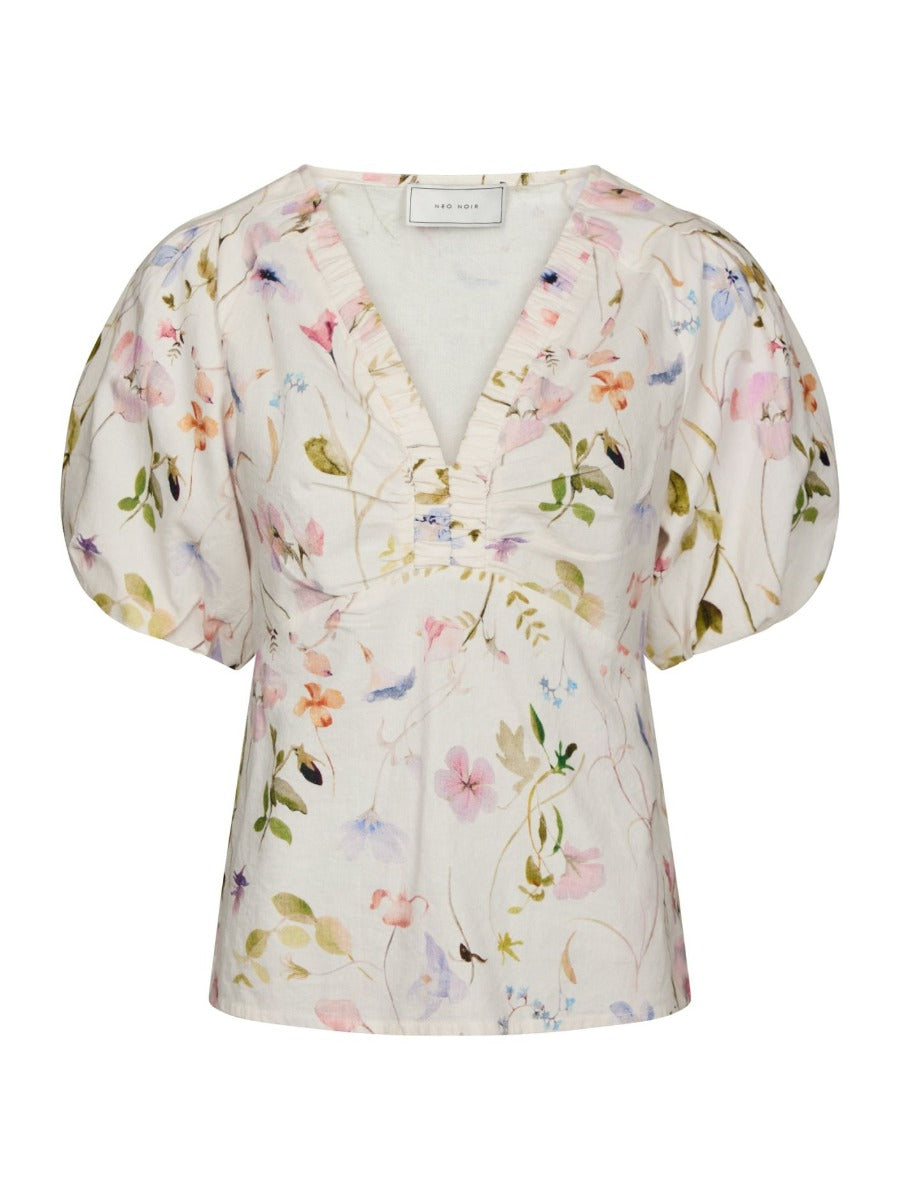Irina Flower Blouse Off White