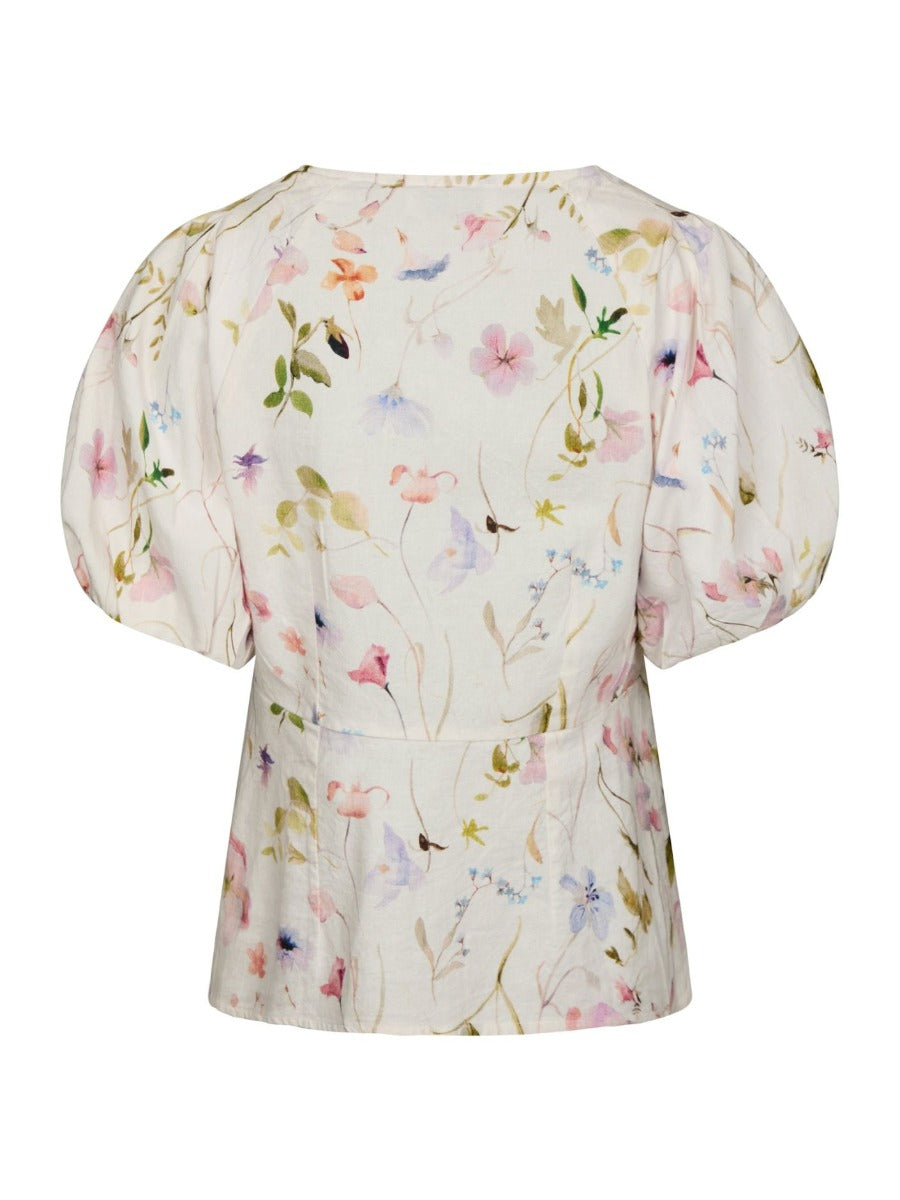 Irina Flower Blouse Off White