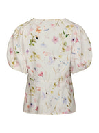 Irina Flower Blouse Off White